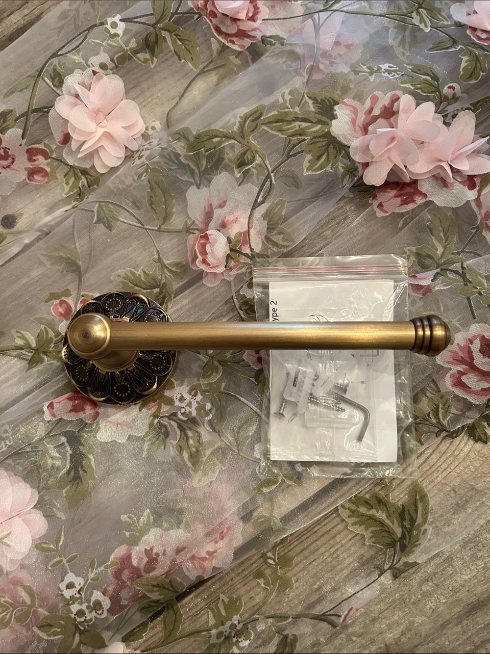 Antique Brass Decorative Towel/Paper Bar - Brass Finish New